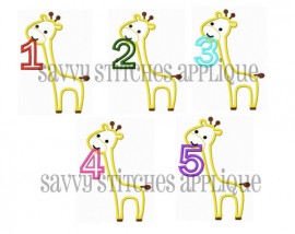 Giraffe Birthday Numbers