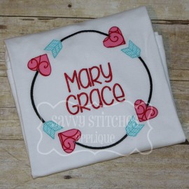Heart Arrow Circle Frame